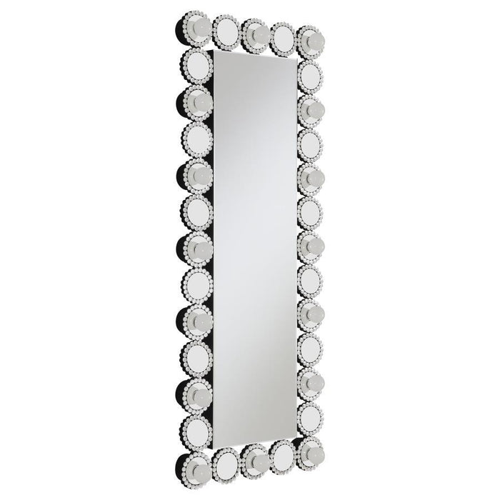 Aghes - Rectangular Wall Mirror With LED Lighting Mirror - Silver