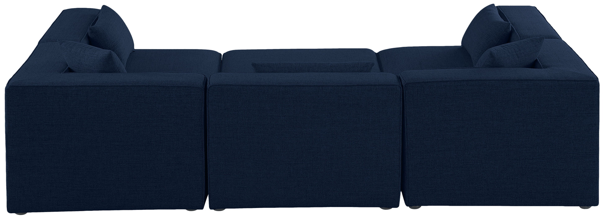 Cube - Modular Sectional 6 Piece - Navy - Fabric