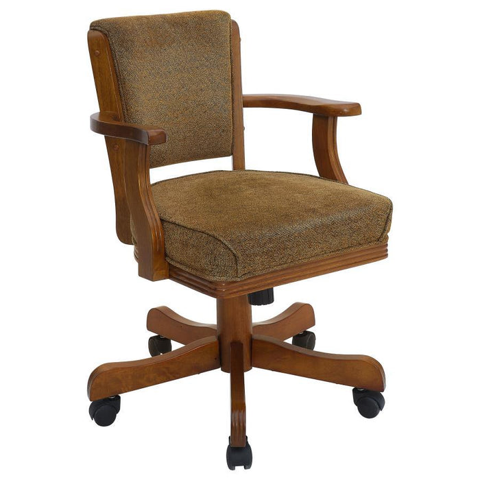 Mitchell - Upholstered Swivel Dining And Game Chair - Amber