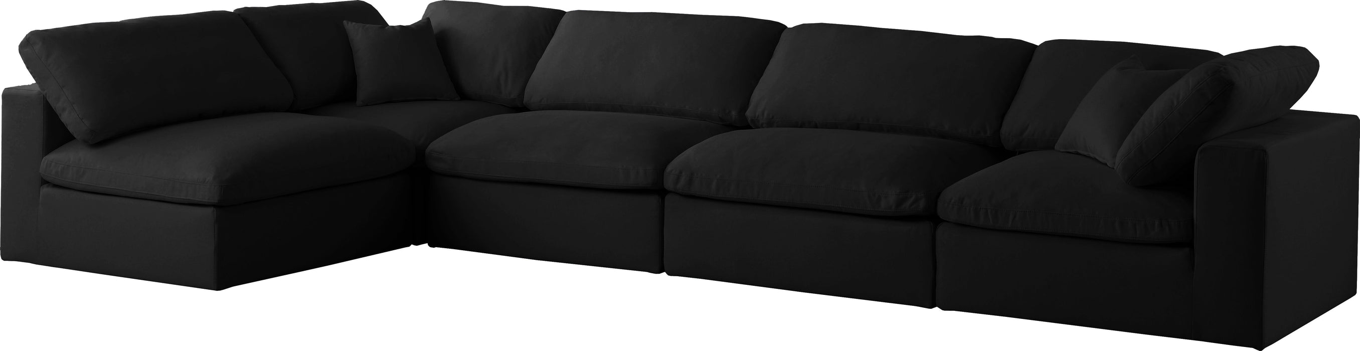 Plush deals black sectional