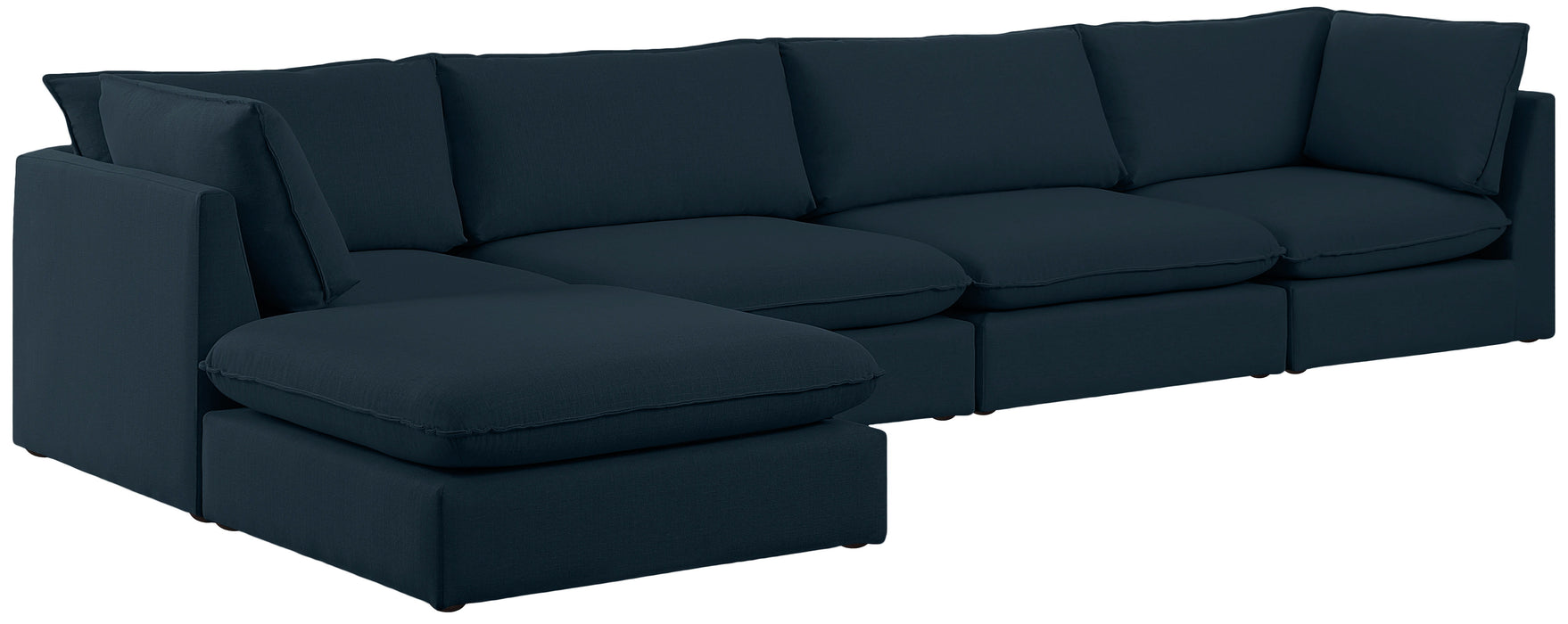 Mackenzie - Modular Sectional 5 Piece - Navy - Fabric - Modern & Contemporary