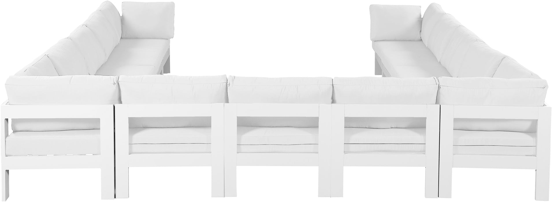 Nizuc - Outdoor Patio Modular Sectional 13 Piece - White - Fabric