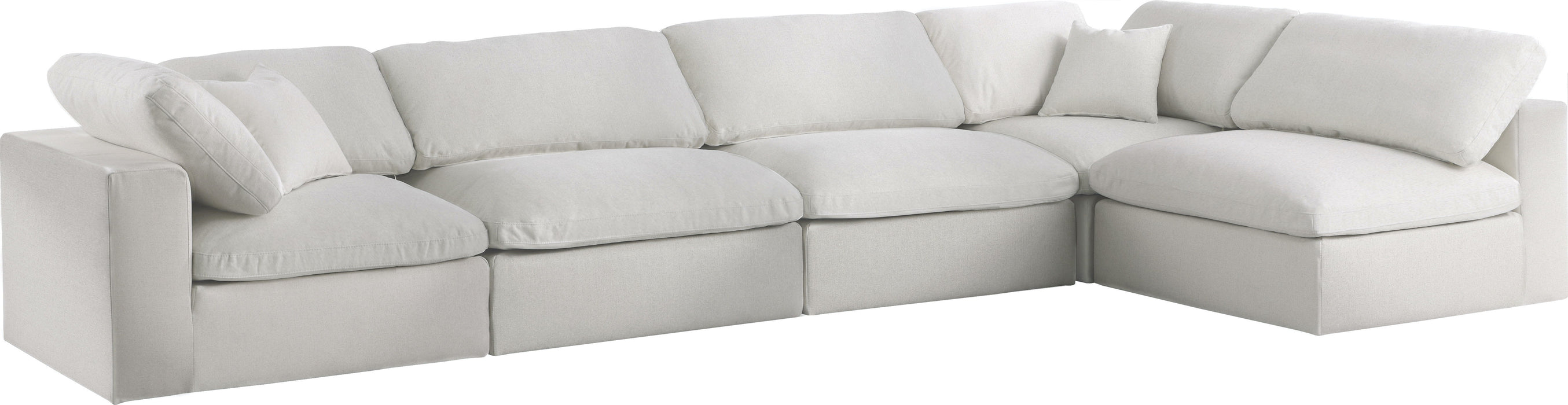 Meridian furniture serene linen fabric deluxe cloud modular store sofa