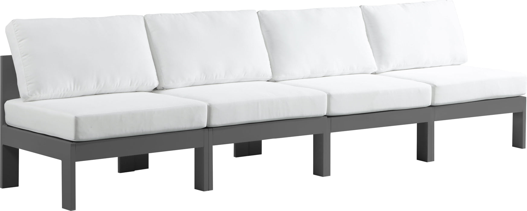 Nizuc - Outdoor Patio Modular Sofa 4 Seats - White - Modern & Contemporary