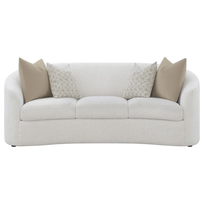 Rainn - Upholstered Tight Back Sofa Latte