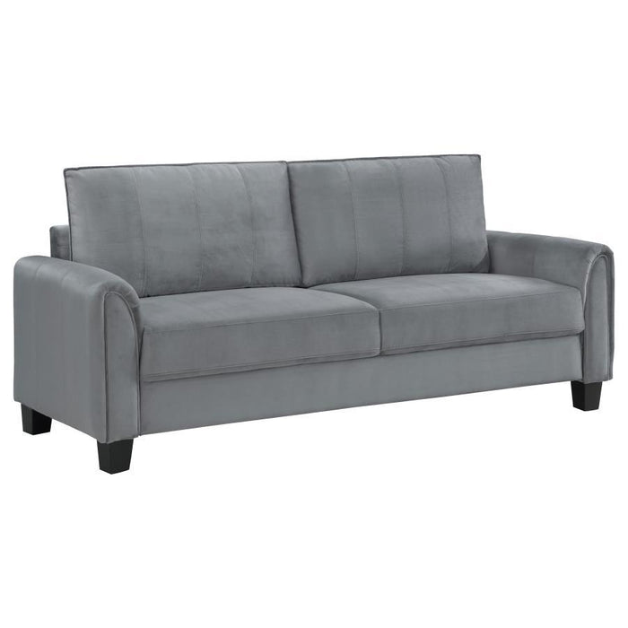 Davis - Upholstered Rolled Arm Sofa - Grey