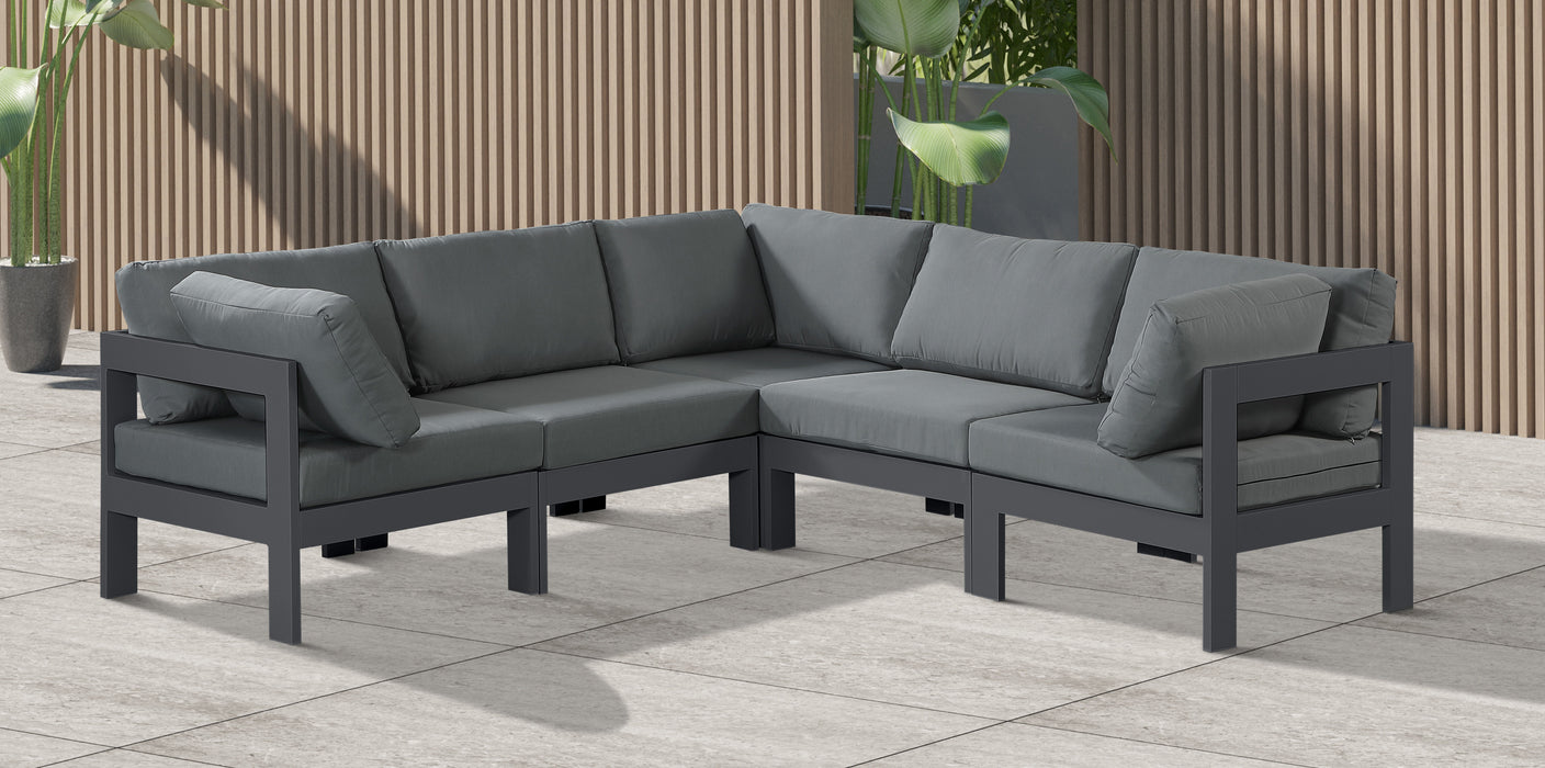 Nizuc - Outdoor Patio Modular Sectional 5 Piece - Grey