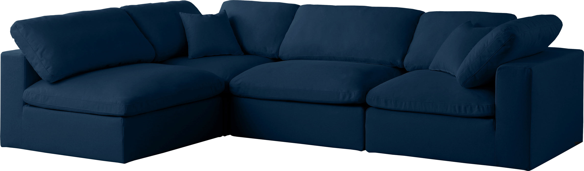 Plush - Velvet Standart Comfort Modular Sectional 4 Piece - Navy