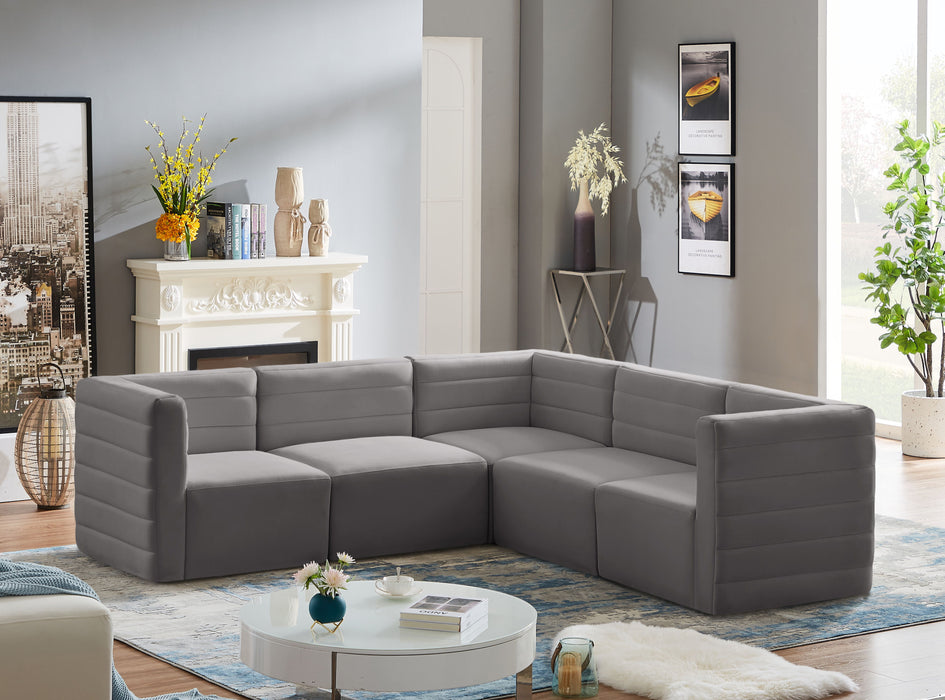 Quincy - Modular Sectional 5 Piece - Grey