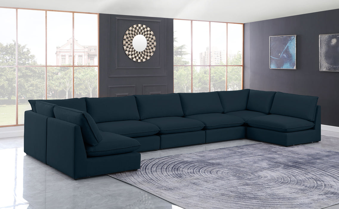 Mackenzie - Modular Sectional 7 Piece - Navy - Fabric