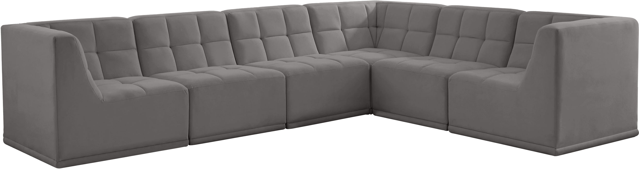 Relax - Modular Sectional 6 Piece - Gray - Fabric