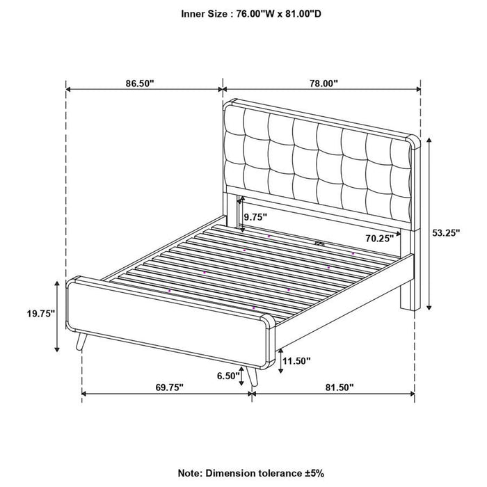 Robyn - Bed with Upholstered Headboard