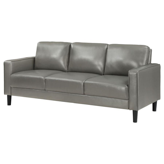 Ruth - Upholstered Track Arm Faux Leather Sofa