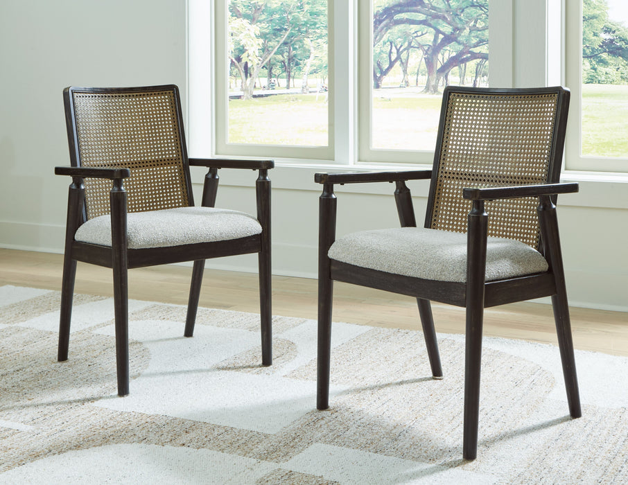 Galliden - Black - Dining Upholstered Arm Chair (Set of 2)