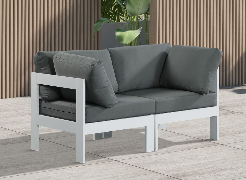 Nizuc - Outdoor Patio Modular Sofa - Grey - Fabric - Metal