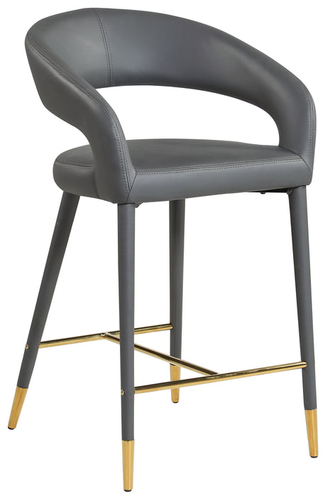 Destiny - Stool - Gray - Faux Leather