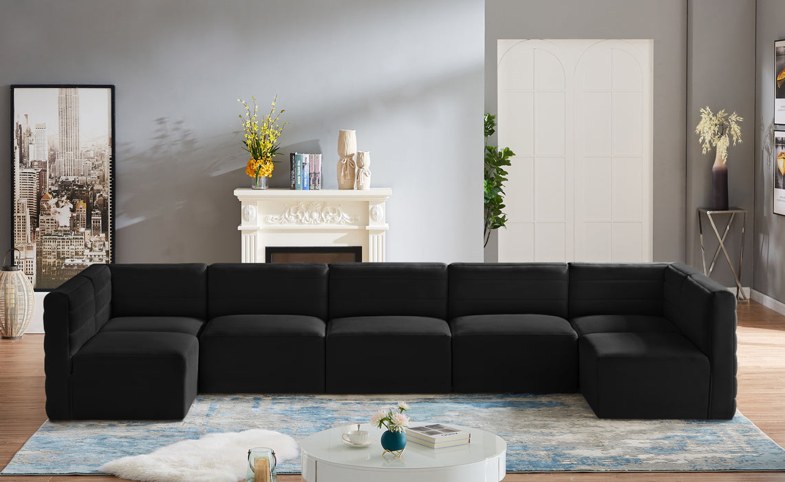 Quincy - Modular Sectional 7 Piece - Black - Fabric