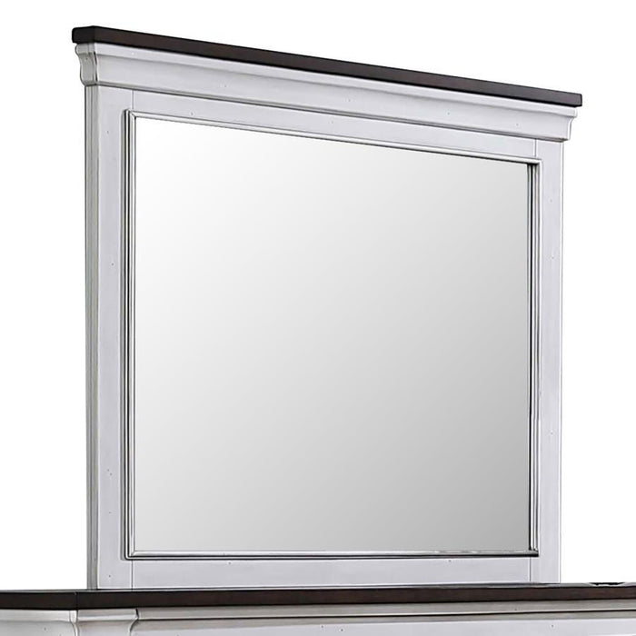 Hillcrest - Rectangular Dresser Mirror - Dark Rum And White