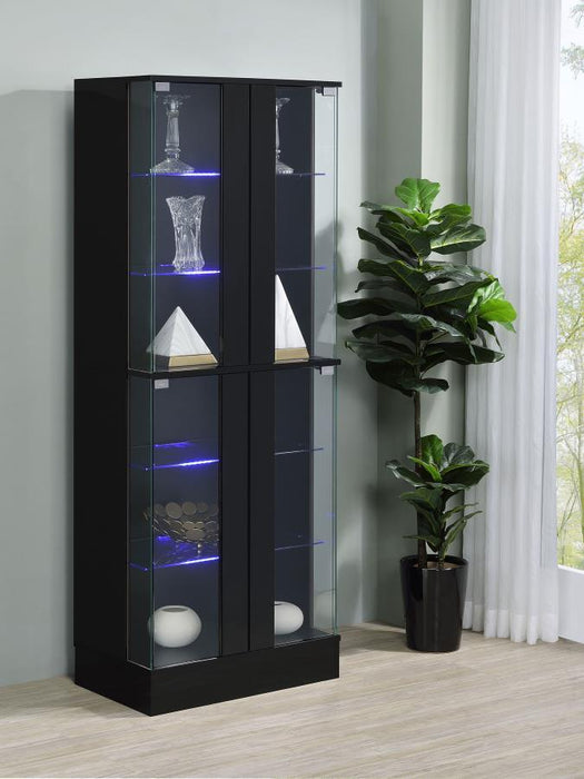 Cabra - Display Case Curio Cabinet With Glass Shelves And LED Lighting