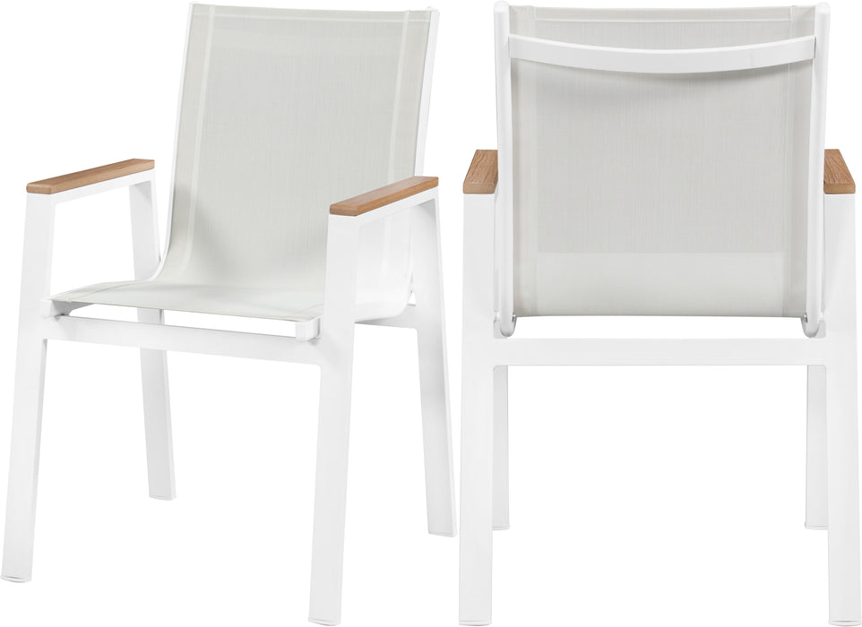 Nizuc - Outdoor Patio Dining Arm Chair (Set of 2) - White - Fabric