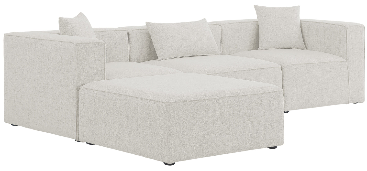 Cube - Modular Sectional 4 Piece - Cream - Fabric