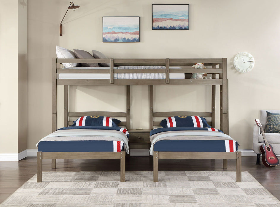 Hortense - Triple Twin Bunk Bed - W. Gray