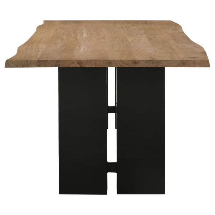 Bradshaw - Rectangular Live Edge Dining Table - Natural Acacia And Black