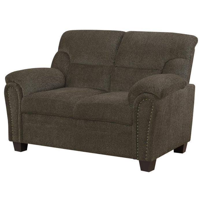 Clemintine - Upholstered Loveseat with Nailhead Trim