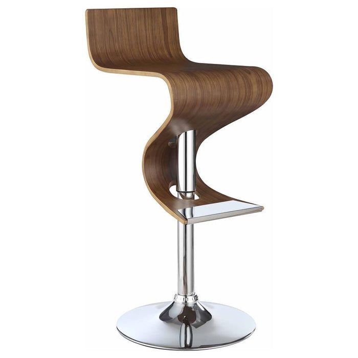 Covina - Adjustable Bar Stool - Walnut And Chrome