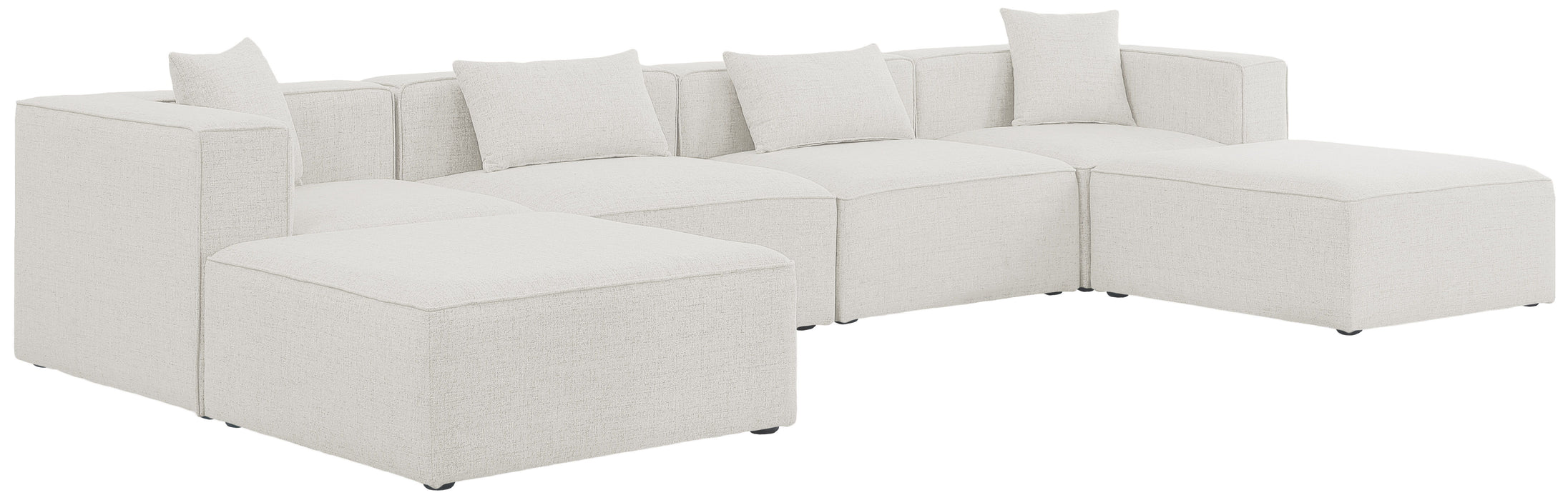 Cube - Modular Sectional 6 Piece - Cream - Fabric