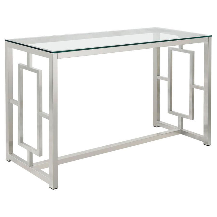 Merced - Rectangle Glass Top Sofa Table - Nickel