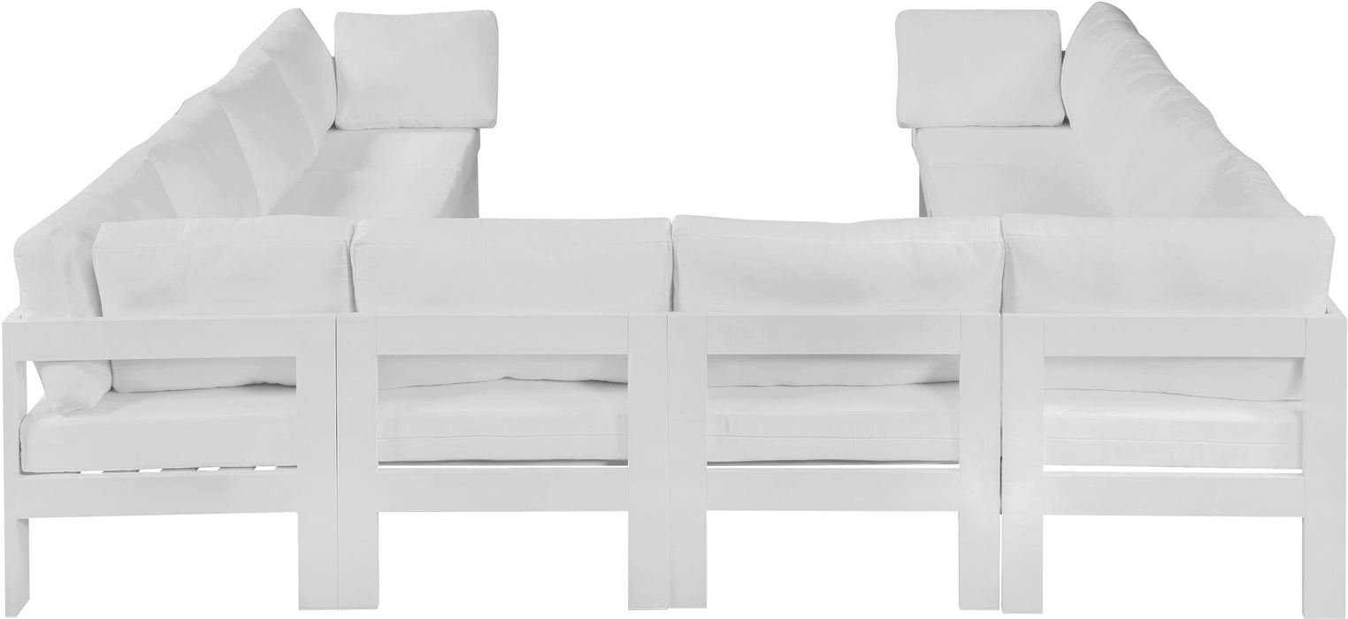 Nizuc - Outdoor Patio Modular Sectional 10 Piece - White - Fabric