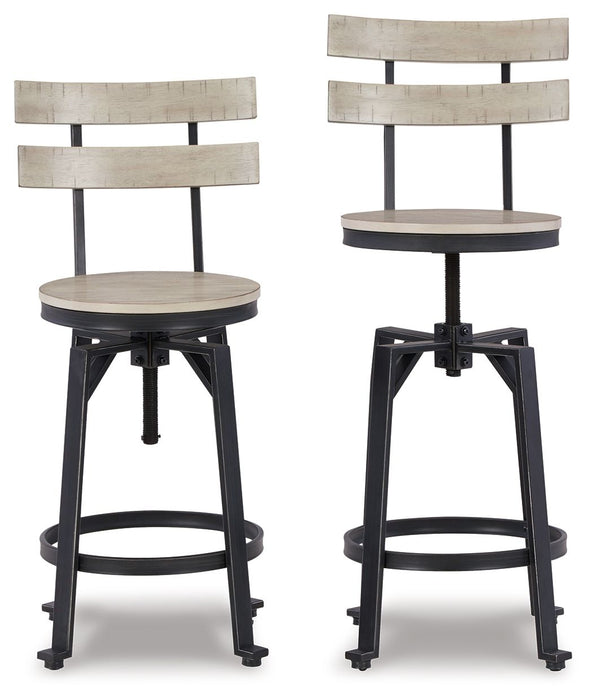 Karisslyn - Whitewash / Black - Swivel Barstool (Set of 2)