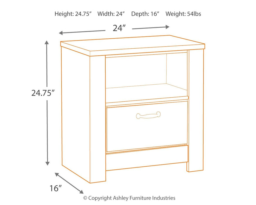 Bellaby - Whitewash - One Drawer Night Stand