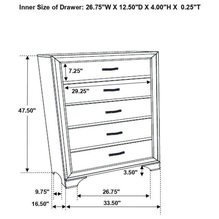 Beaumont - 5-Drawer Rectangular Chest - Champagne