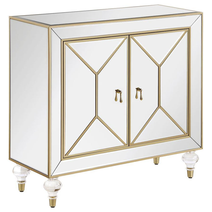 Lupin - 2-Door Accent Cabinet - Mirror And Champagne