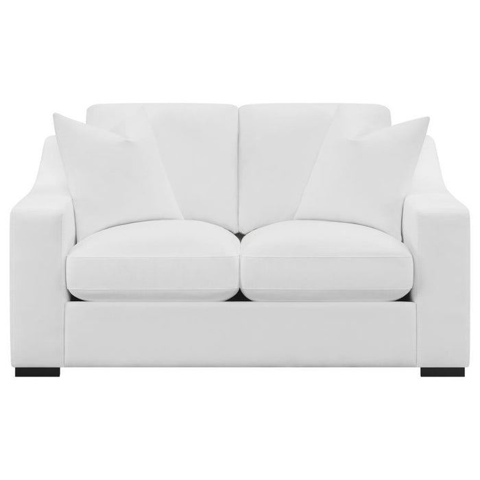 Ashlyn - Upholstered Sloped Arms Loveseat - White