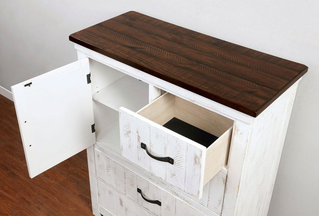 Alyson - Chest - Distressed White / Walnut