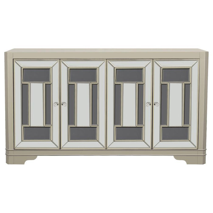 Toula - 4-Door Accent Cabinet - Smoke And Champagne