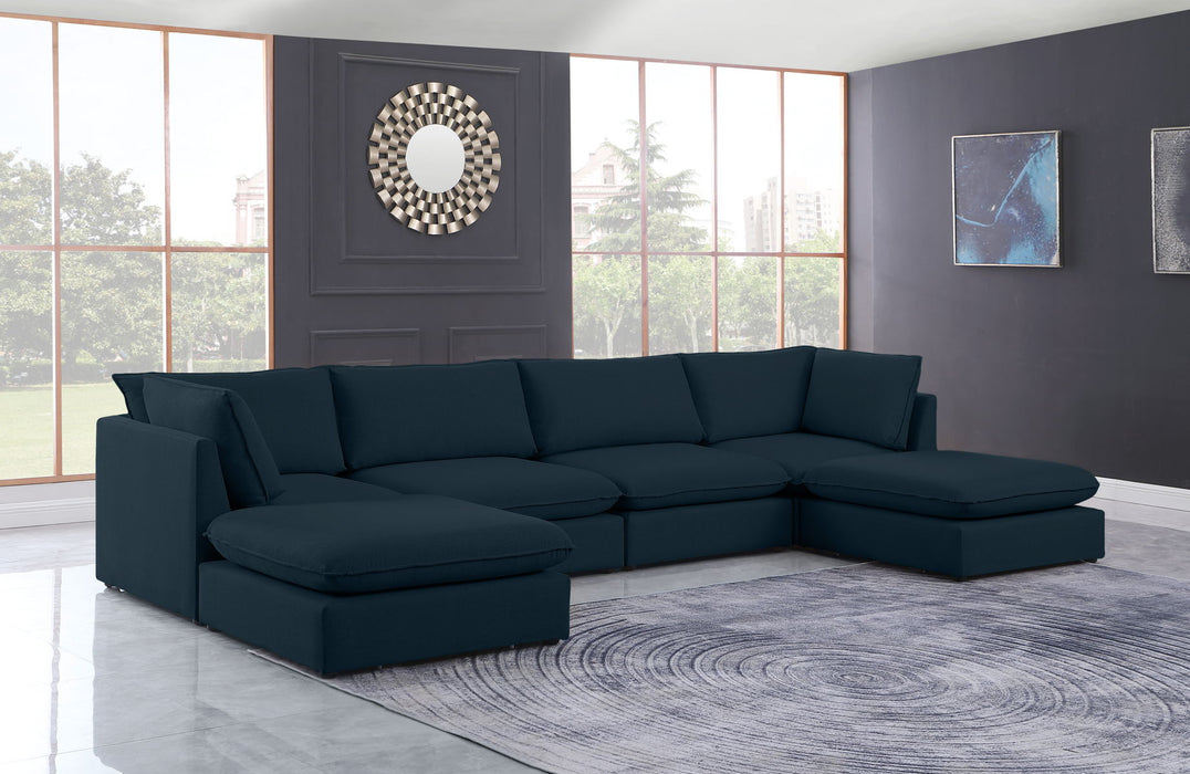 Mackenzie - Modular Sectional 6 Piece - Navy - Fabric - Modern & Contemporary