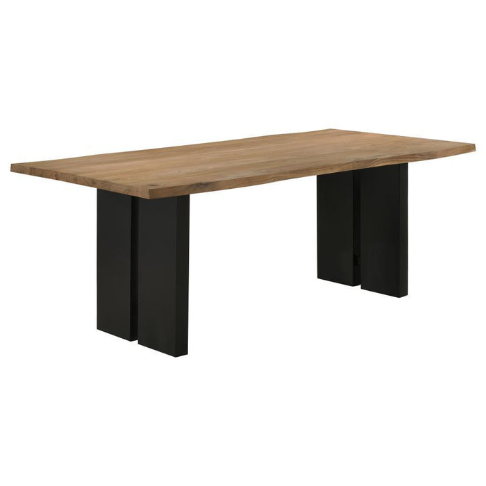 Bradshaw - Rectangular Live Edge Dining Table - Natural Acacia And Black