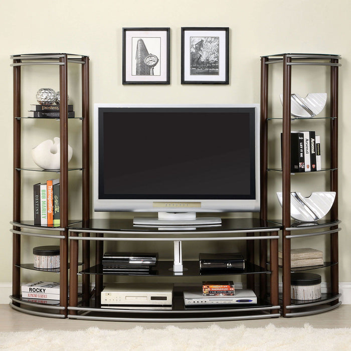 Silver Creek - TV Console - Brown / Silver